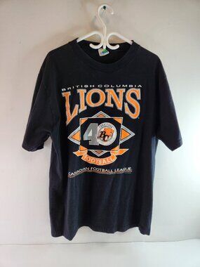 BC Lions CFL Football T-Shirt Mens Size Large 40 Years of Pride 1954-1994 Vtg